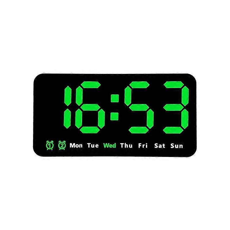 Electronic Wall Clock Temperature Date Display Table Clock Wall-mounted Digital LED Alarm Clocks for Home 12/24H Voice Control