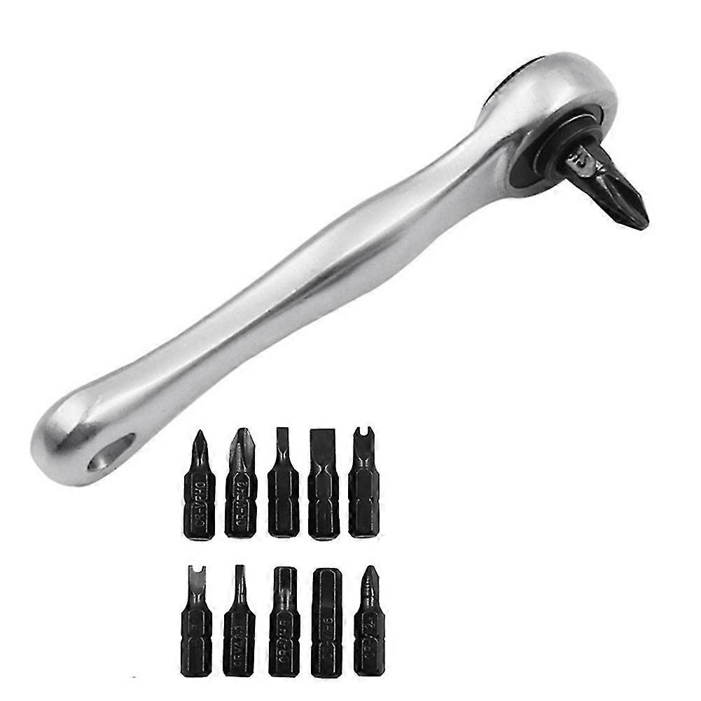 12pcs Portable Mini Ratchet Screwdriver Bits Drill Set Adjustable Dismountable 1/4 Socket Ratchet W