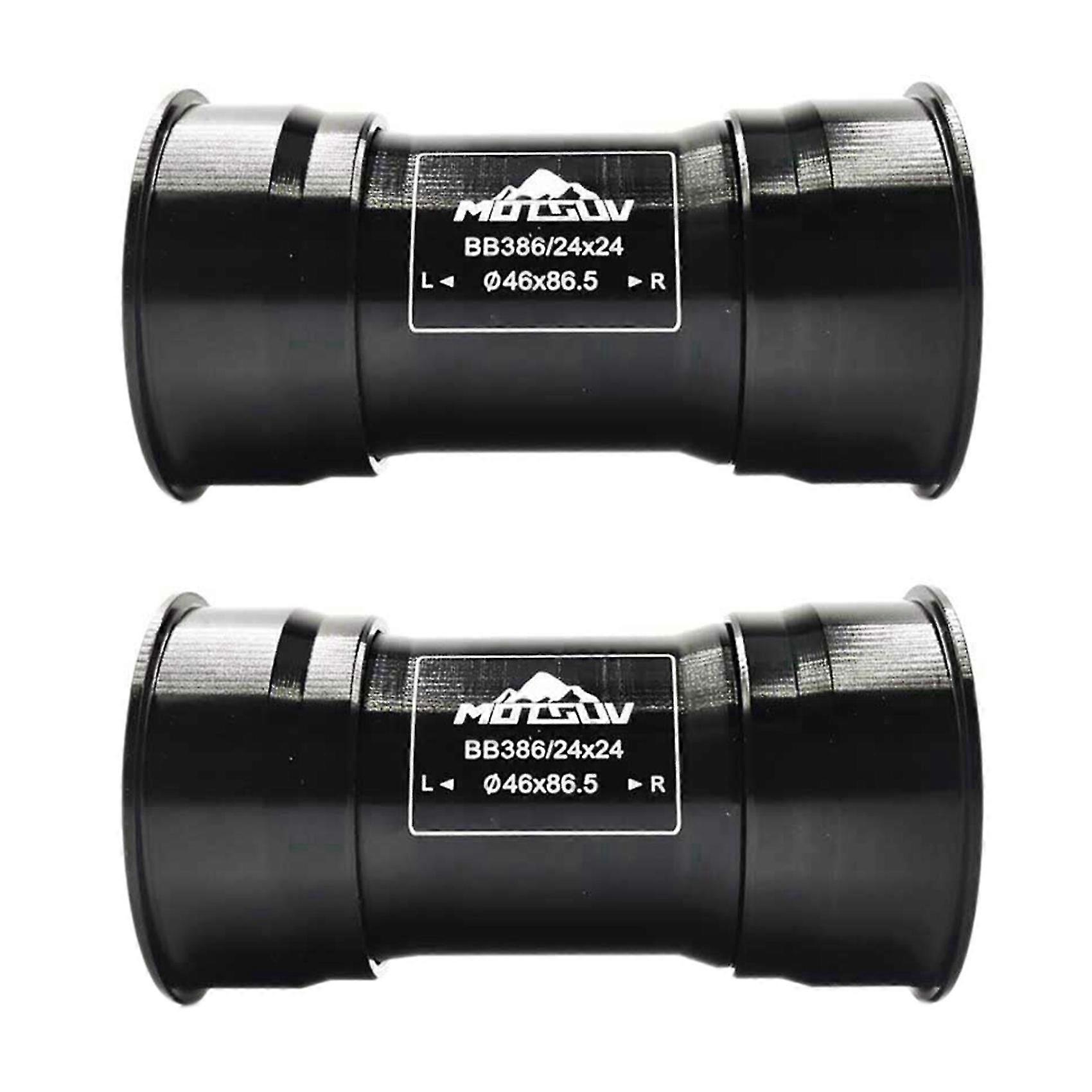 2x Bottom Bracket 86.5mm Bb386 Bicycle Press Fit Bottom Brackets Axis Fit 24mm Adapter Black