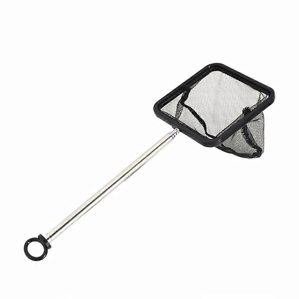Durable 7.5cm Fishing Net with Telescopic Long Handle Fine Mesh Fish Net Shrimp Skimming Net for Fish Tank or Small Aquarium (Telescopic Range 22-42cm