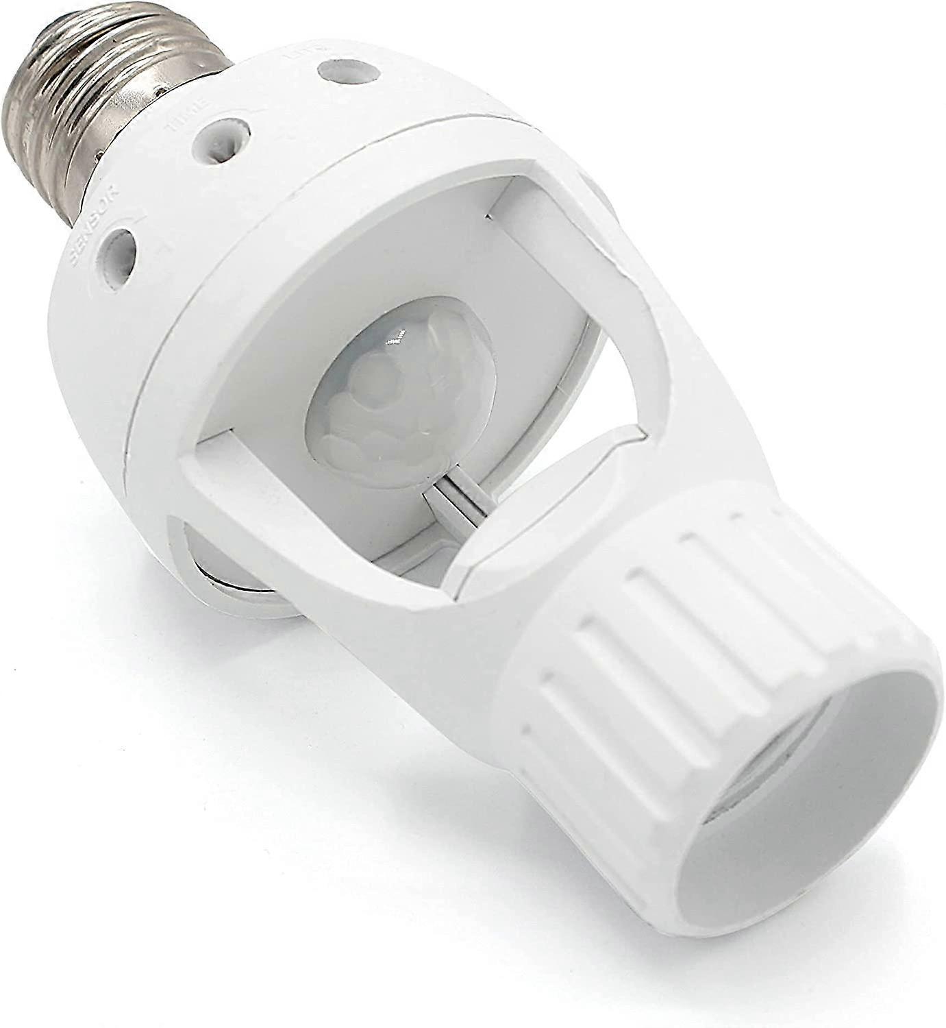 E27 Bulb Socket - PIR Motion Detector - Compatible LED Bulb - Automatic On - 3 Settings - White