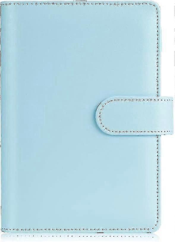 A6 Notebook Binder, 6 Ring Planner With Stylish Design, With Magnetic Buckle Closure (light Blue)