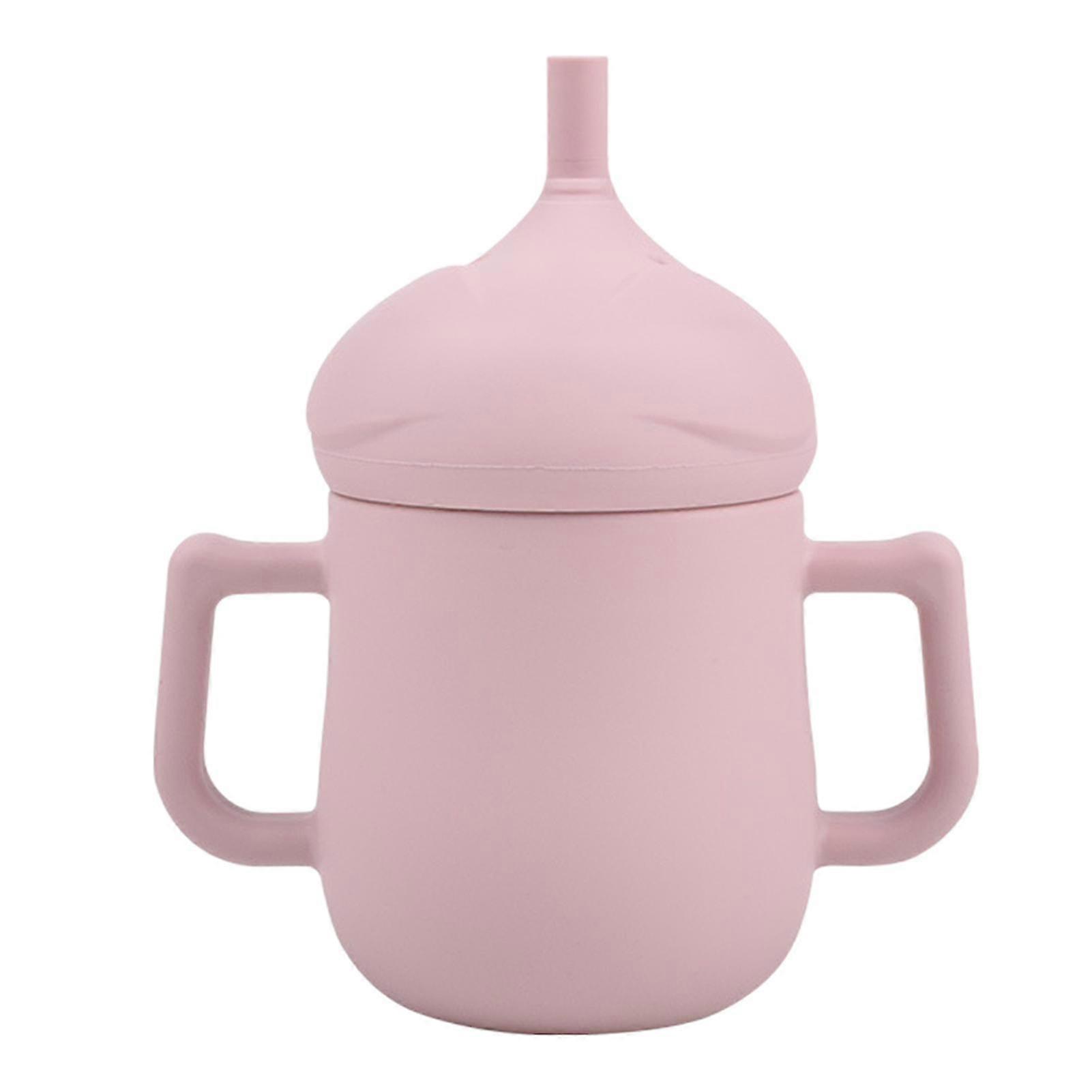 Baby Learning Drinking Cup With Straw And Handles Soft Silicone Training Cup