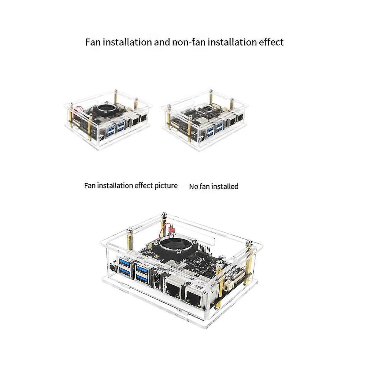 Acrylic Case for VisionFive 2 Development Board Development Board Box Transparent Case with Cooling