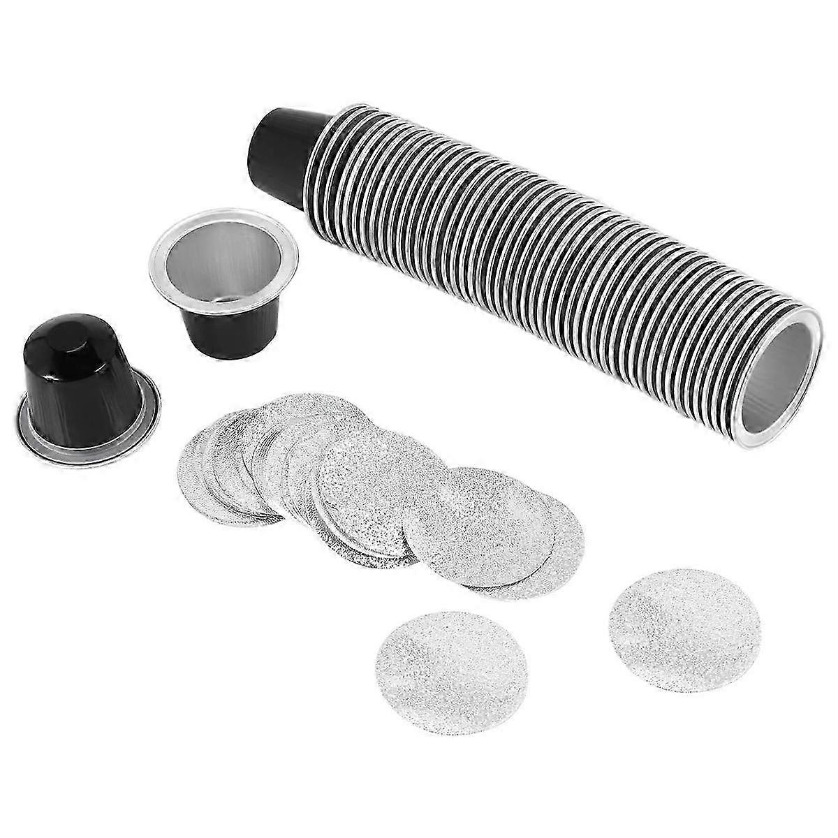 50Sets Refillable Coffee Capsules Cup Disposable Coffee Capsules Packaging Cafe Supplies for