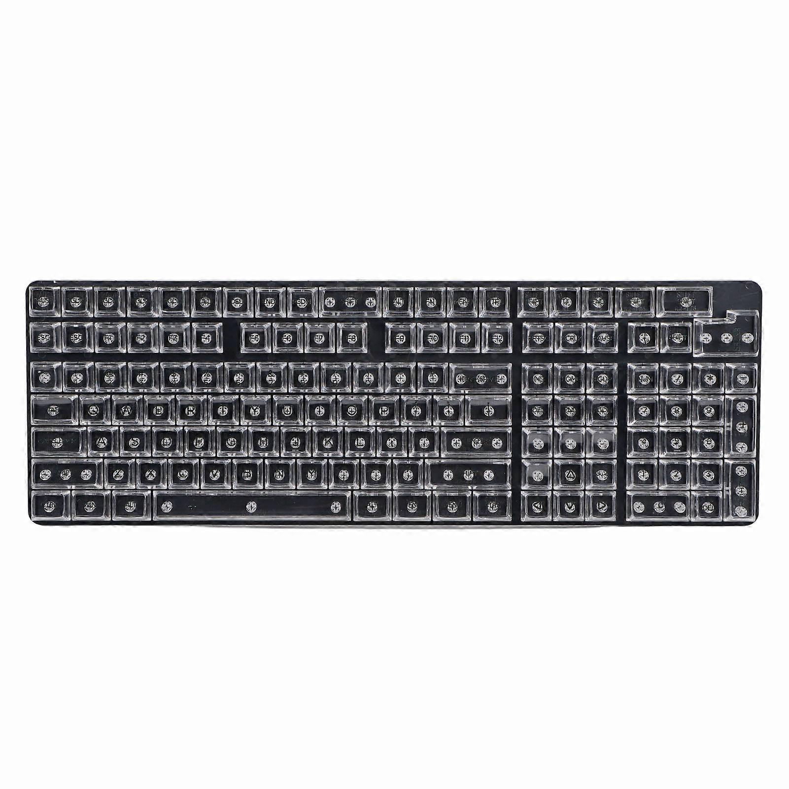 132 Keys Mechanical Keyboard Keycaps CBSA Height Transparent Ergonomic DIY Clear Keycaps White Black Letters