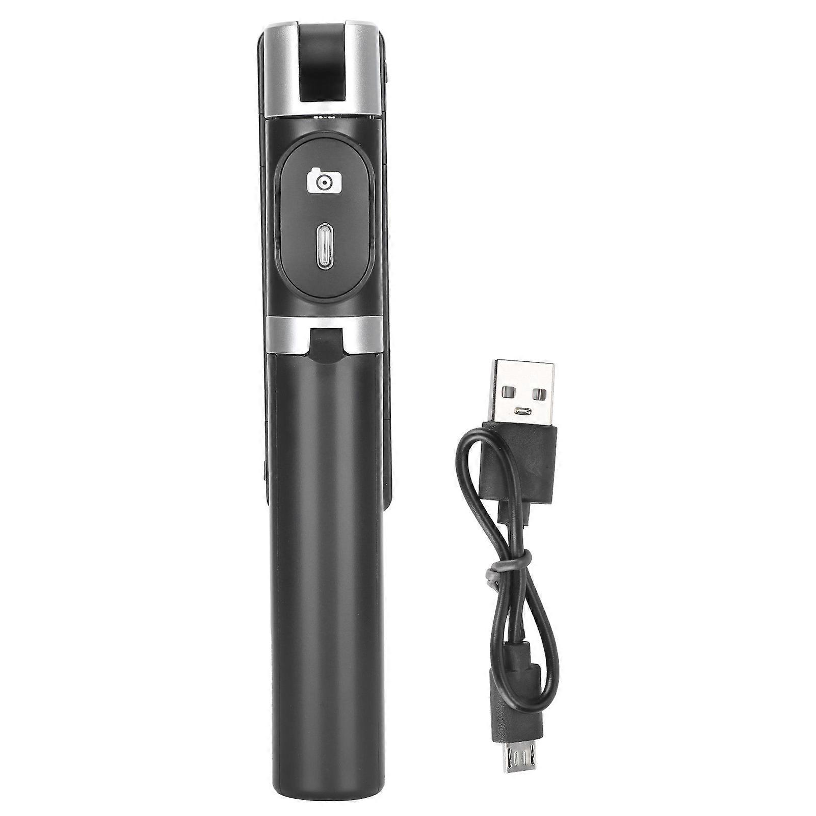 Tripod Selfie Stick with Light Mobile Phone Wireless Bluetooth Foldable Mini StandBlack