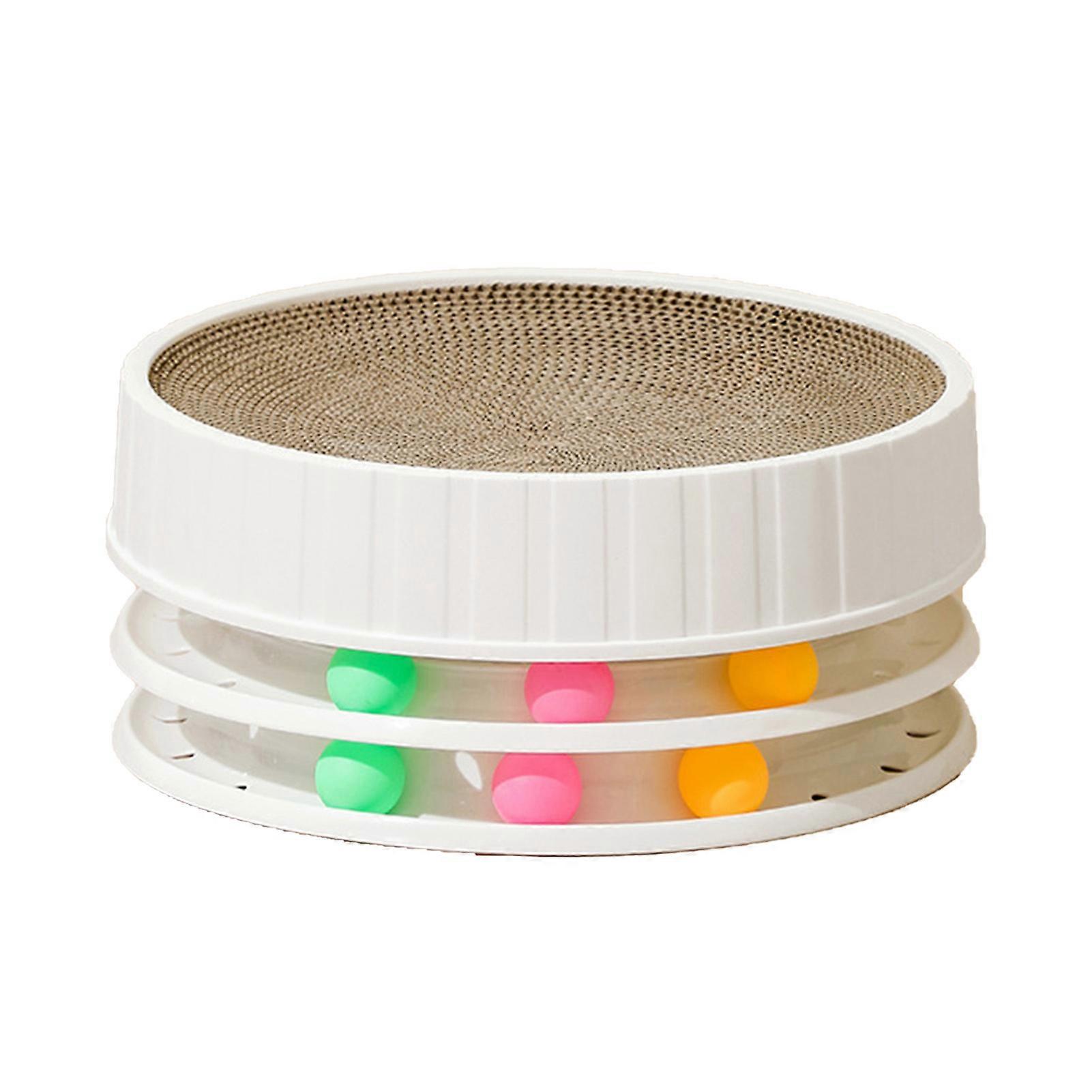 Cat Scratching Board Toy High Density Scratch Resistant Interactive Round Scratcher Cat Toy with Catnip for Cats