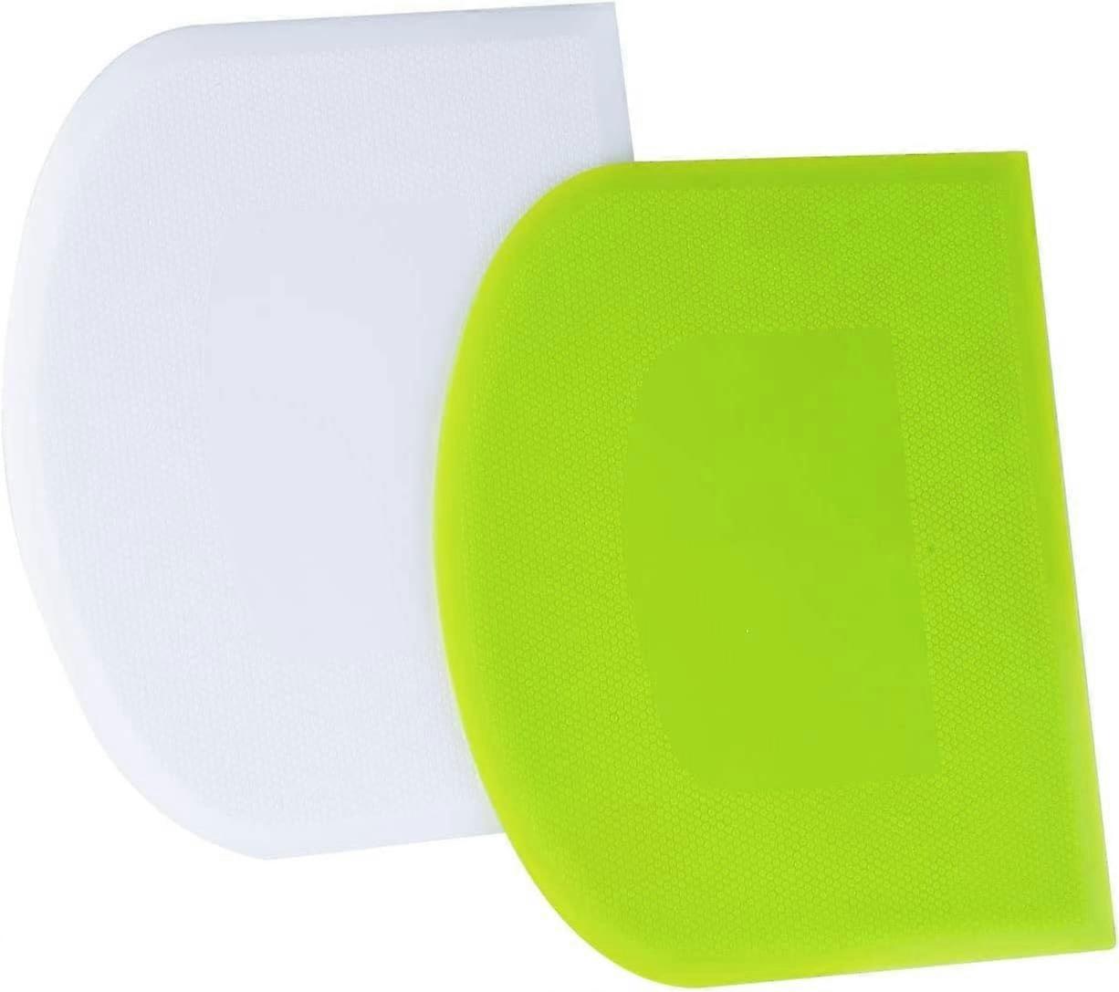 Dough Scraper,2 PCS Plastic Dough Cutter Bread Scraper Cake Smoothing Tool Spatulas for Cake Decorating Baking Breads Pizza