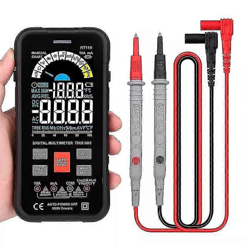Digital Multimeter Voltmeter Smart Electrical Tester Measures Voltage Current Resistance Continuity Duty-cycle Capacitance Temperature Frequency Auto