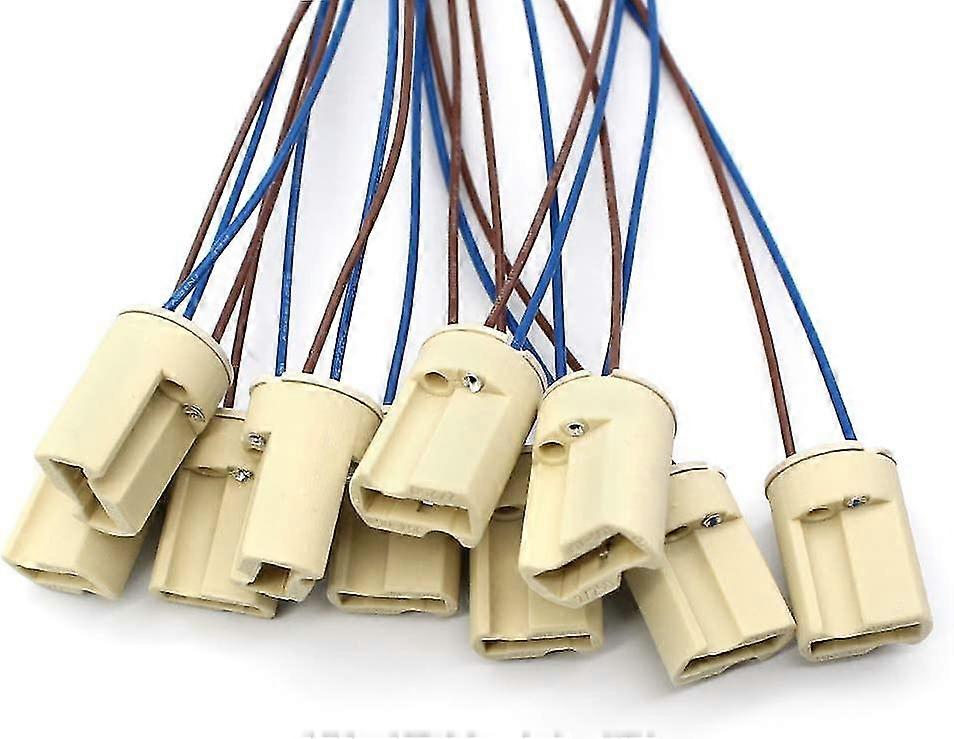 10pcs G9 Lamp Holder Ceramic Base Socket with 150mm Teflon Wire for LED Halogen