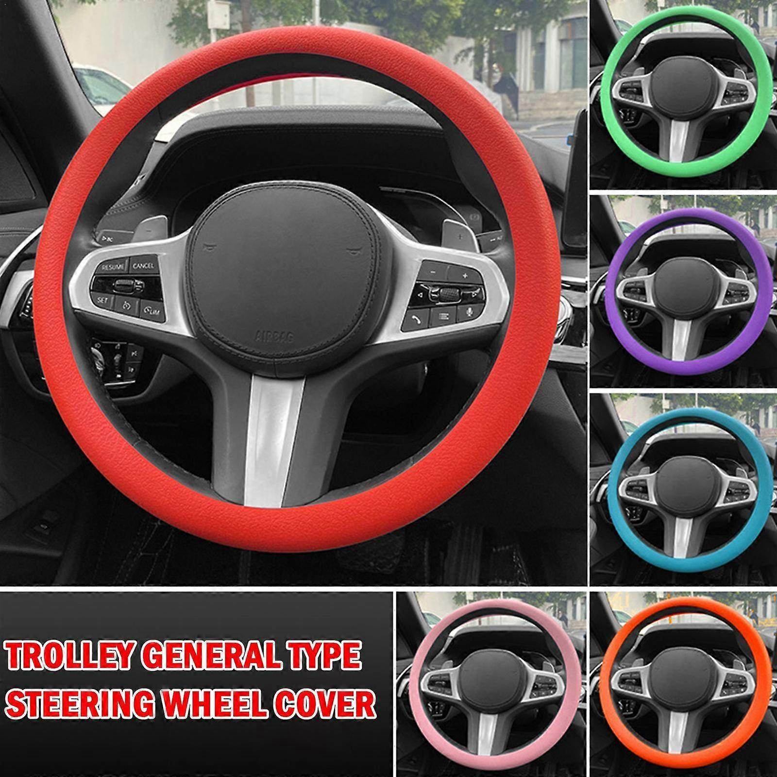 Funda de silicona para volante de coche, cubierta suave multicolor, Universal, accesorios