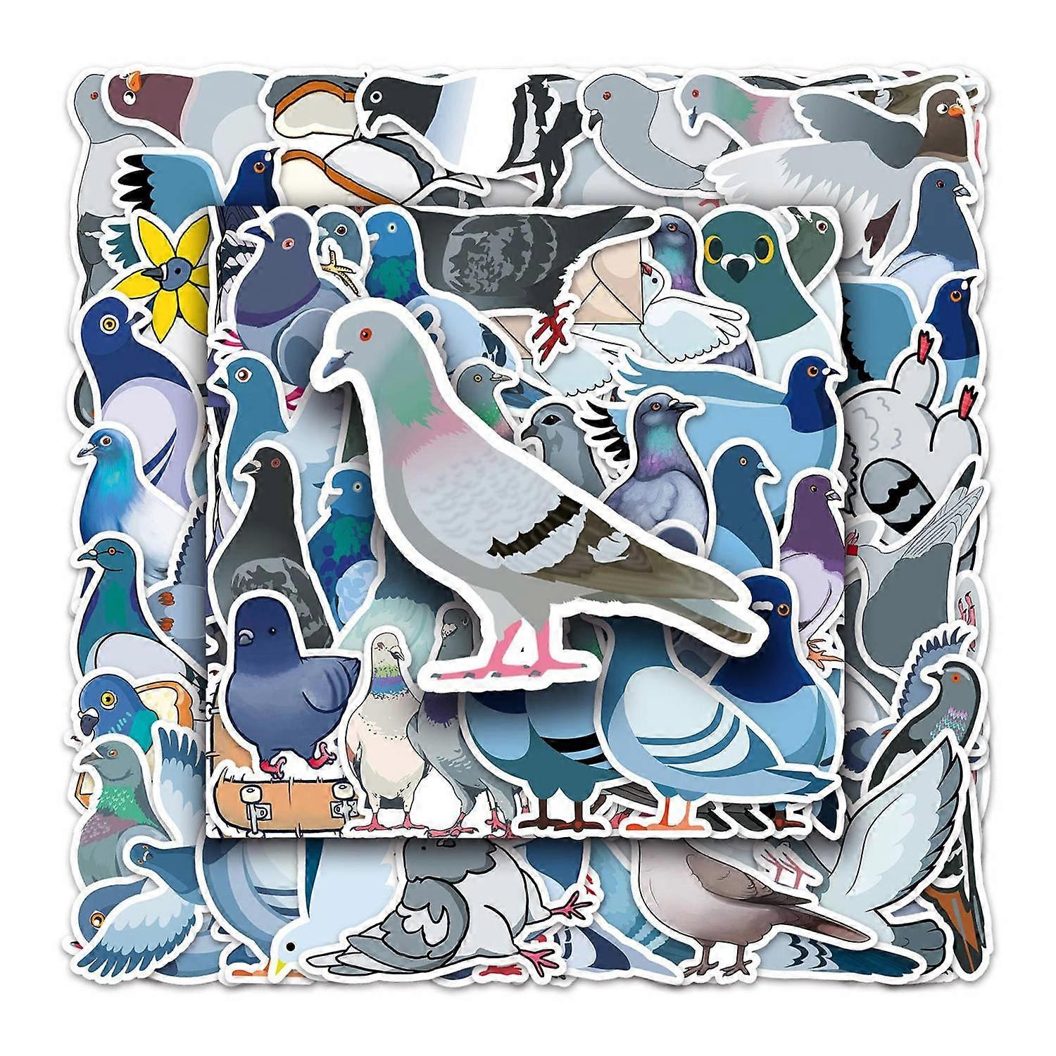 1 Set DIY Pigeon Sticker Self Adhesive Removable Waterproof High Viscosity Exquisite Pattern Residue