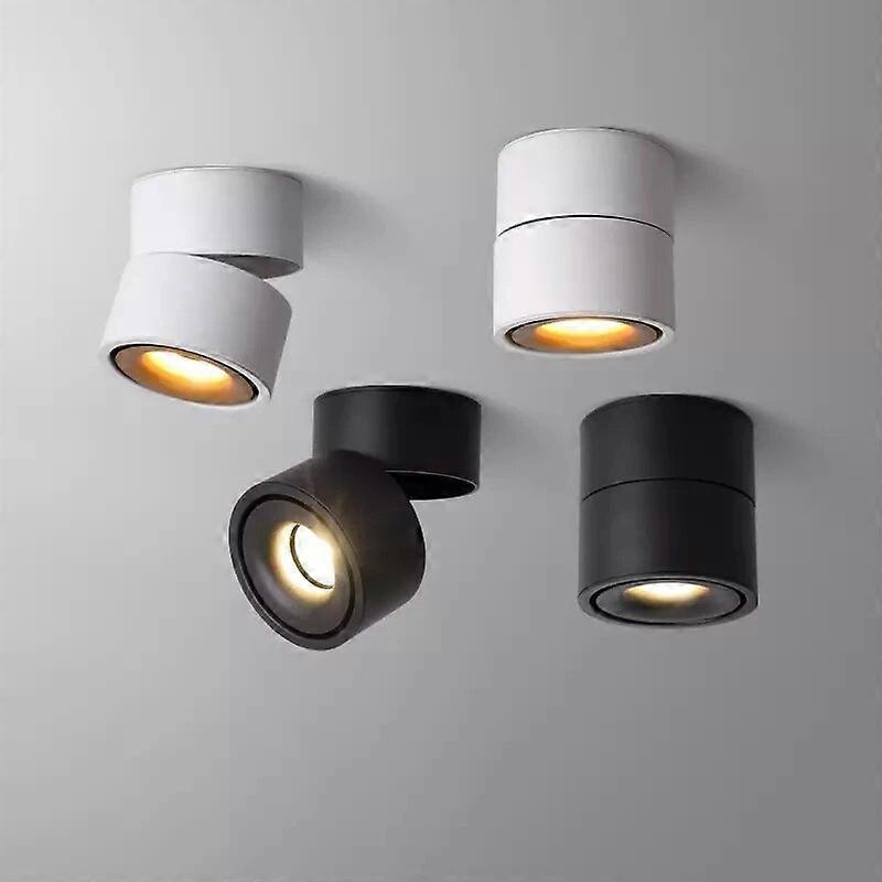 Dimmable COB LED Downlights Surface Mounted LED Ceiling Lamps 7W/10W/15W/18W Foldable And 360 Rotatable Background  Spot lights