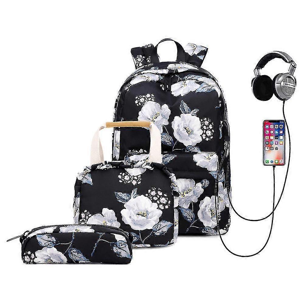 YYH-Black Schoolbag For Middle School StudentsBlack