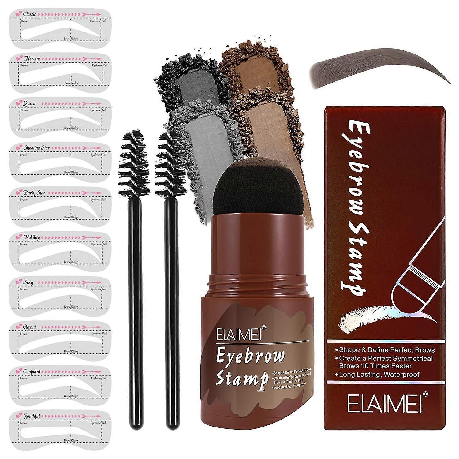 Eyebrow Stamp Stencil Kit, Long Lasting Brow Stamp Kit for Perfect Eyebrow Makeup, Easy to Use, 10 Reusable Eye Brow Stencil Kit for Women