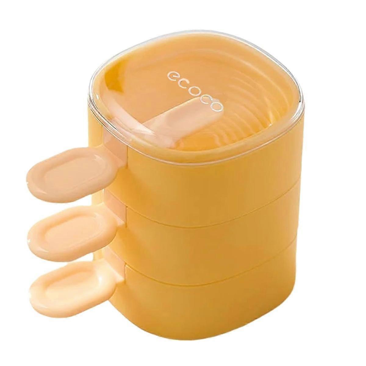 New Creatives Multi-Layer Ice Cream Mold, Popsicle Mold, Multi-Layer Popsicle Mould, Reusable Popsicle Molds Yellow