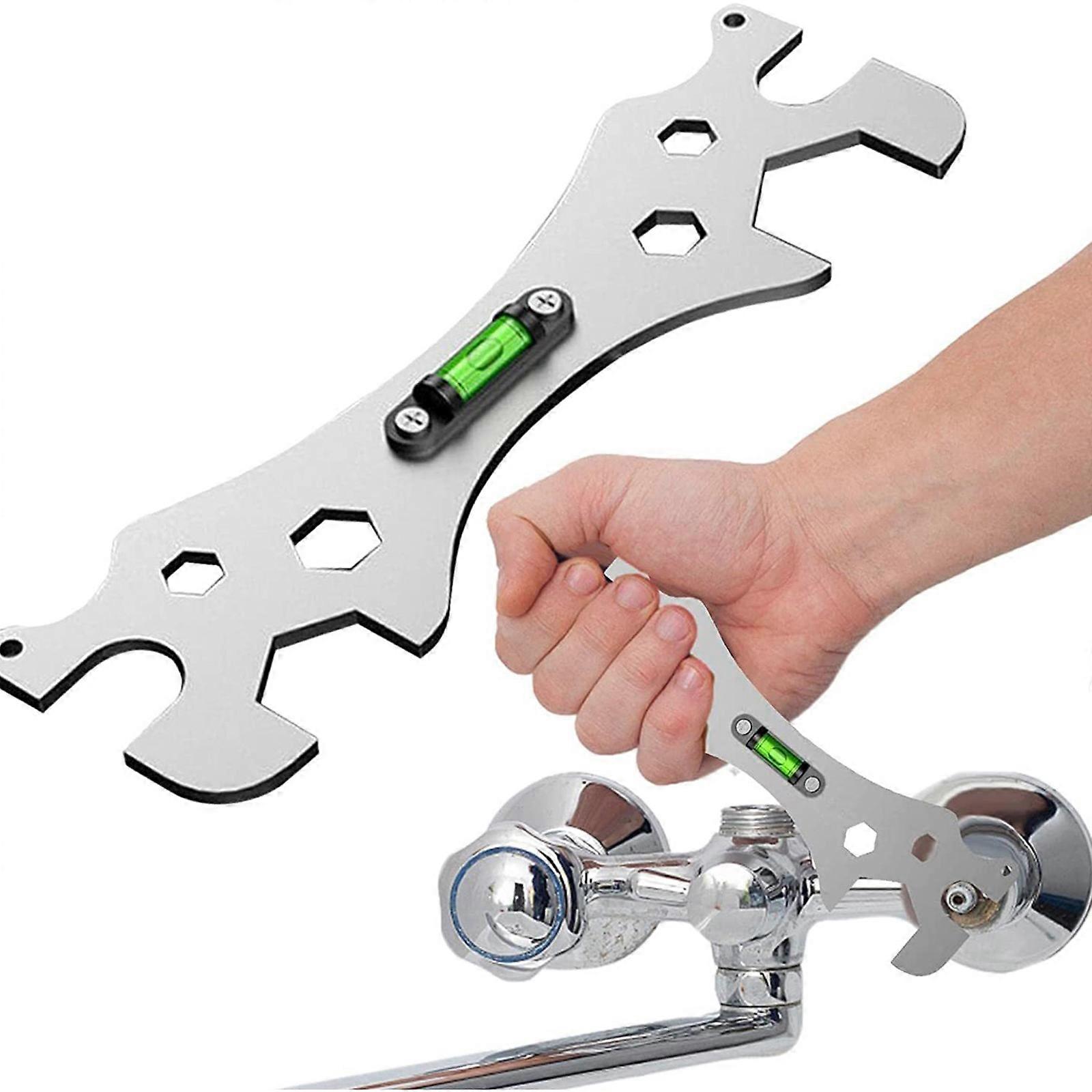 Shower Wrench Tool-multifunctional Pluggable Assembly Tool Keys Special Self-leveling Curved Angle Wrench