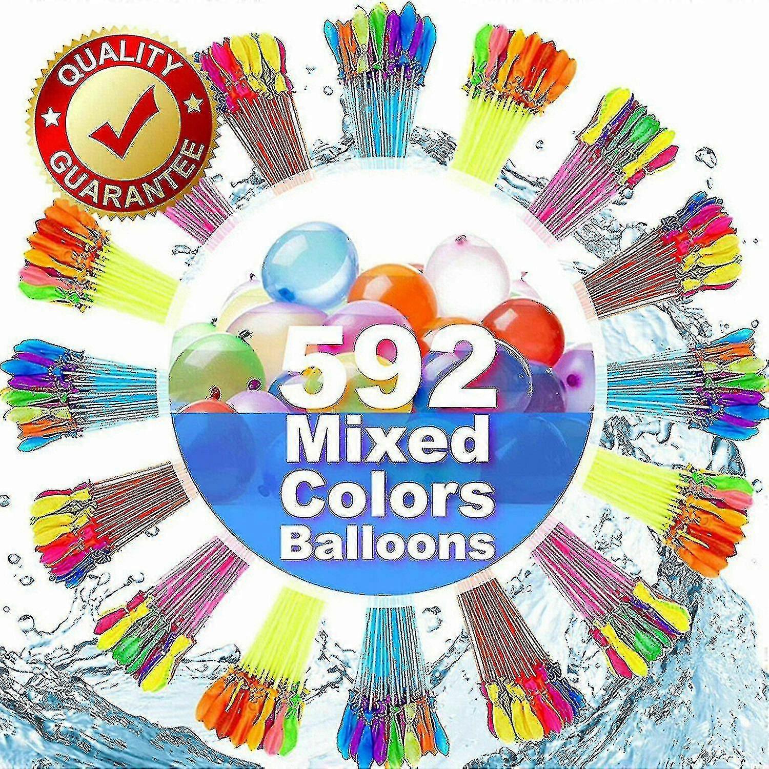 Water Balloons Set - 592pcs, Instant Water Fill, Self Sealing, for Pool Party