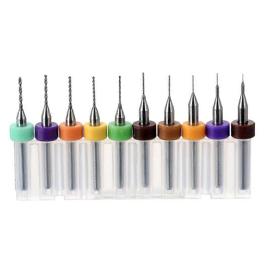 0.1 To 1.0mm Pcb Circuit Print Board Carbide Drill Micro Bits Set Tool Gl. (multicolor)(10pcs)