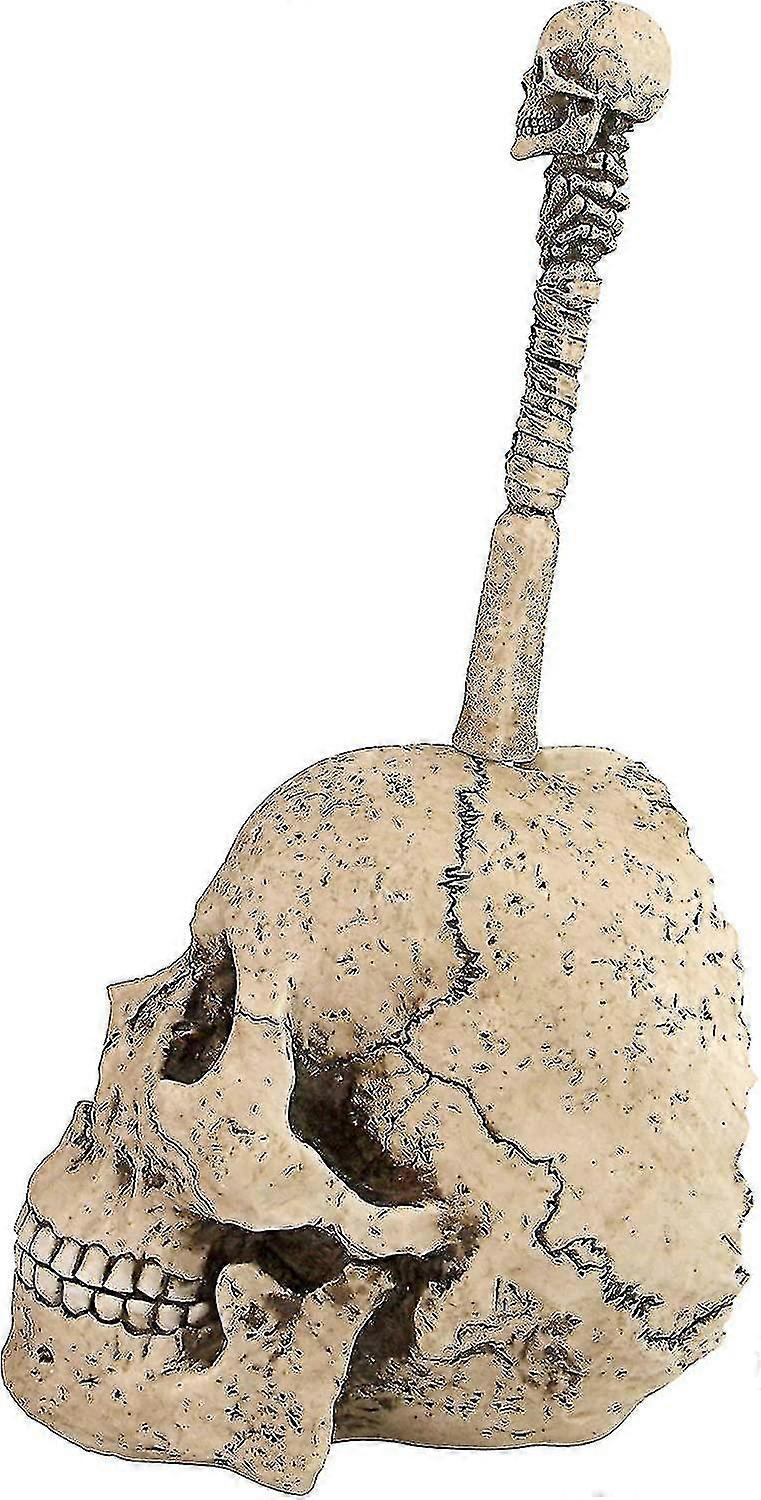Skeleton Gothic Toilet Bowl Brush Set,38cm, Polyresin, Full Color