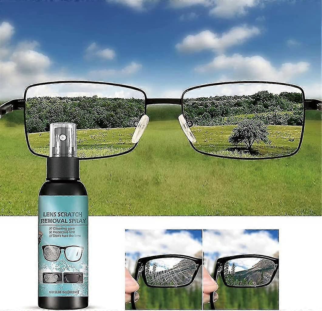 Lens Scratch Remover, Repair Lens Glass Grinding Scratch,glasses Cleaner Spray For Sunglasses Screen Cleaner Tools 100ML