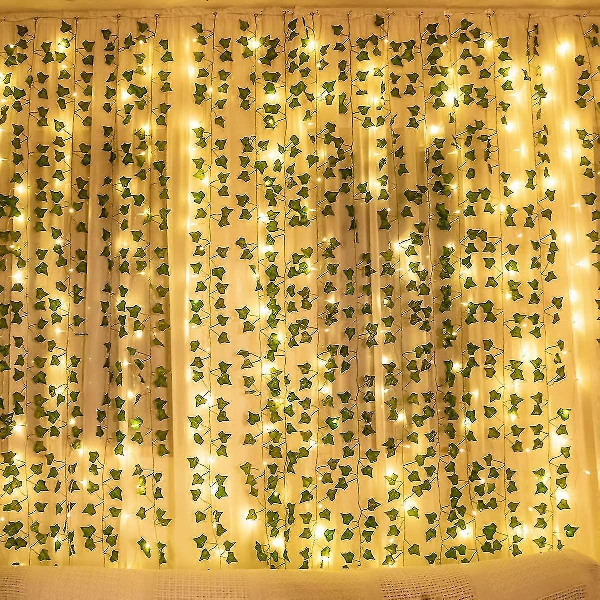 12 Pieces Artificial Ivy, Artificial Hanging Ivy With 100 Led Light
