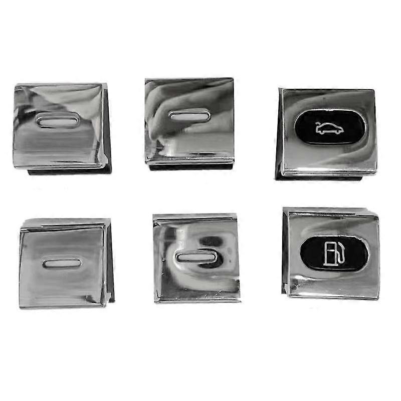 1Set Car Window Switch Button Gas Door Switch Trim Cover for Bentley Continental GT 2004-2017 Power Window Lifter Chrome
