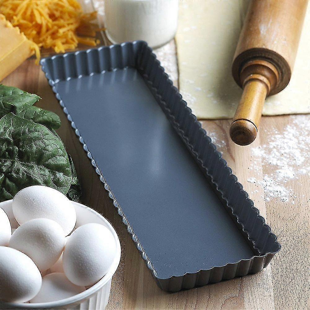 14.4インチ取り外し可能なルーズボトム非スティック長方形タルトパン