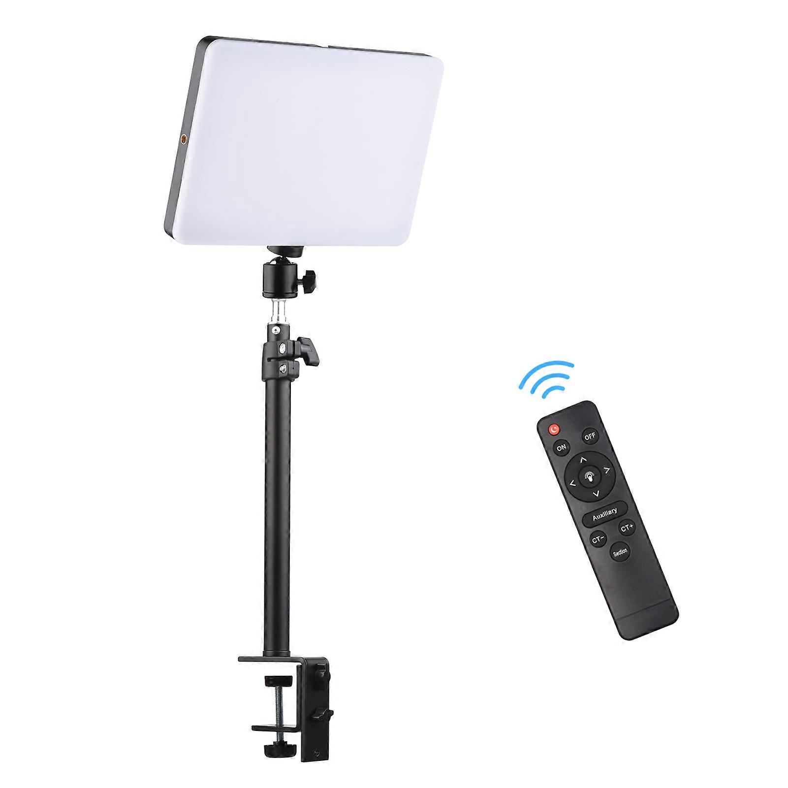 38W Video Light Photography Light with C-Clamp Stand Bi-Color Temperature 3200-5500K Dimmable Brightness CRI 95 Ball Head Remote Control for Gaming Vi