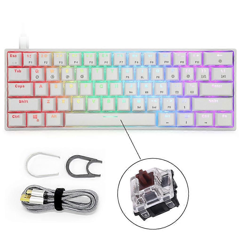 Mechanical Gaming Keyboard 60% Hot Swap RGB Backlit 3Pin Switch Mini Keyboard