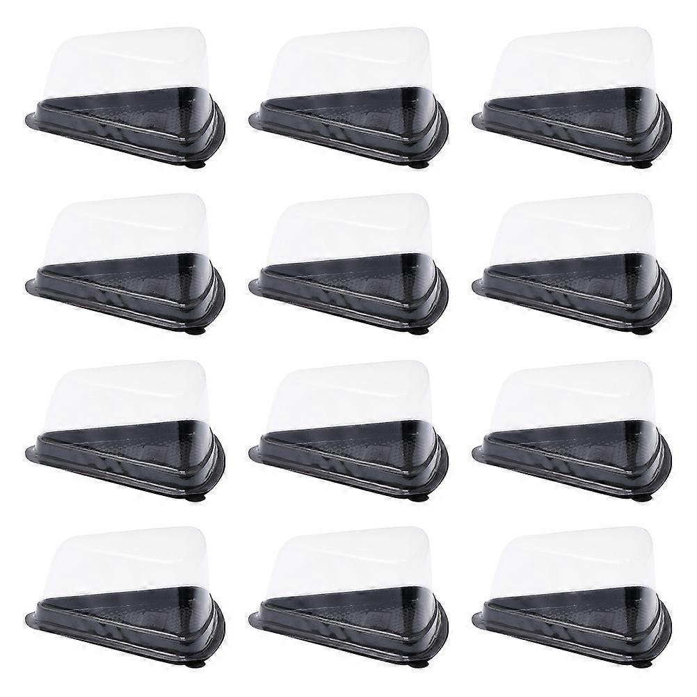 100pcs Transparent Triangle Mousse Cake Boxes Single Cupcake Container