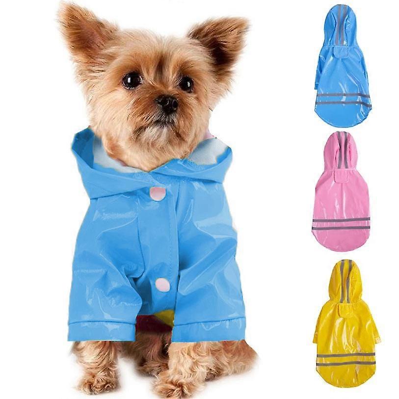 Dog Raincoat Waterproof Reflective Slicker - Lightweight Breathable Hooded Poncho Rain Coat