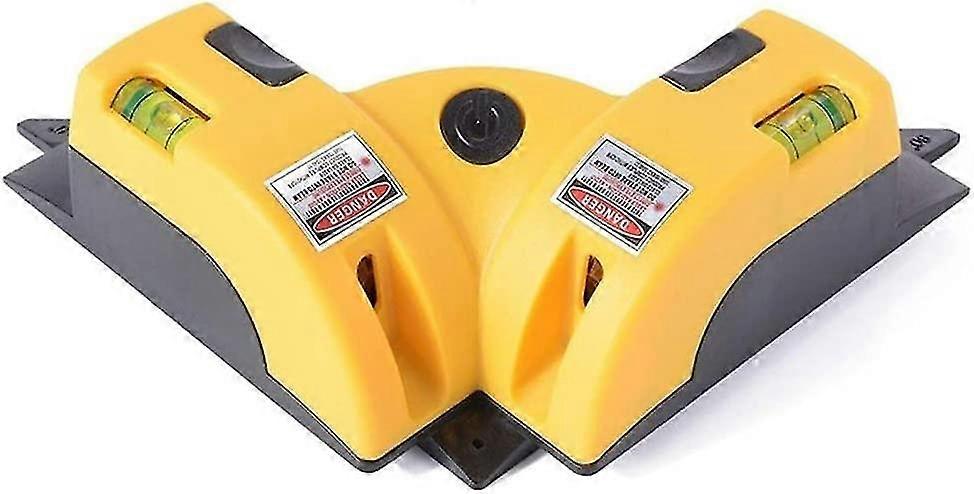 Right Angle 90 Degree Square Laser Level Horizontal & Vertical Laser Line Projection Square Level Laser with Two Suction Cups Measurement Tools ABS