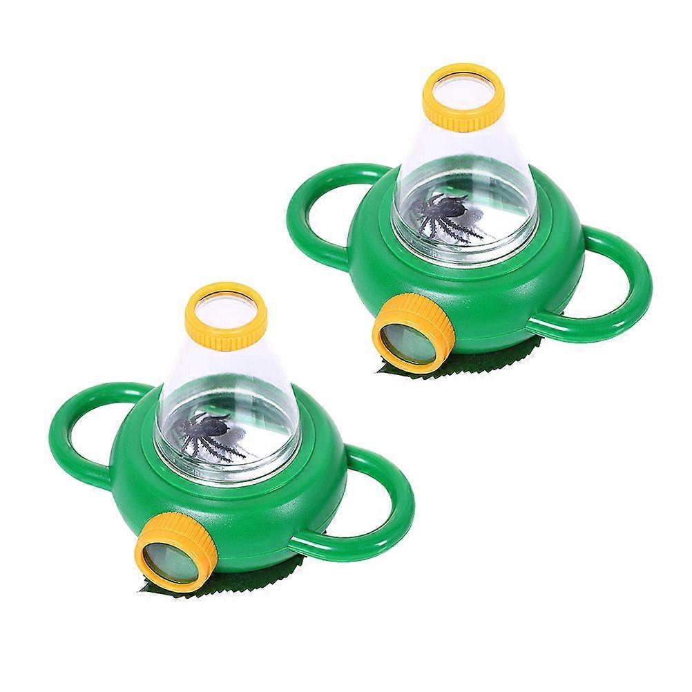 2個子供の教育玩具昆虫観察ボックス昆虫捕獲ボックス挿入ビューアボックス屋外バグクリッターケージ