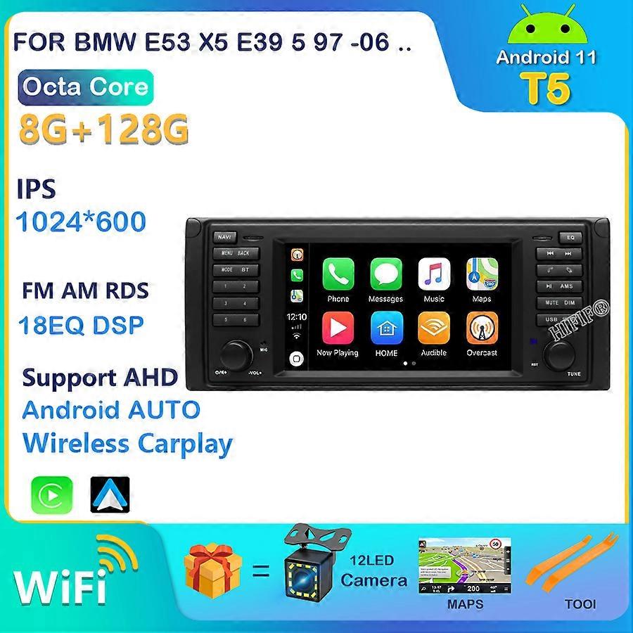 Android 11 4G + 64G LETTORE Auto Carplay Per BMW X5 E53 E39 GPS stereo audio navigazione schermo multimediale unità principale