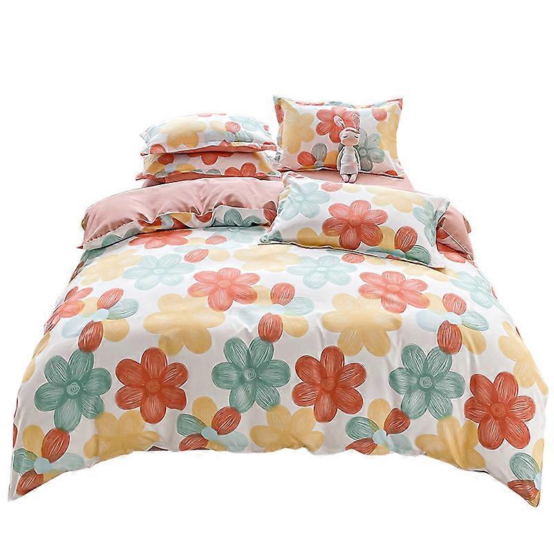 Simple cotton matte four piece bed sheet, quilt cover, dormitory three piece bedding set