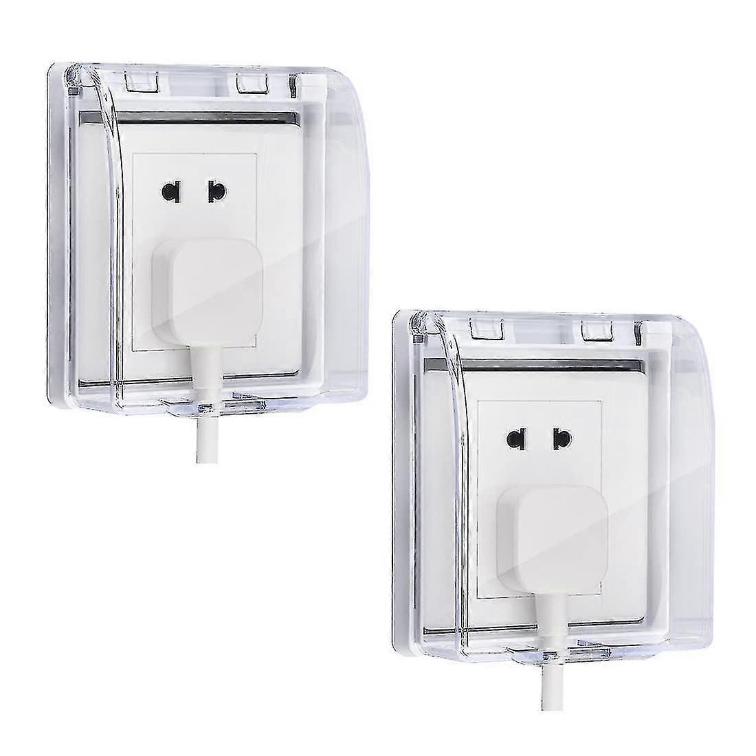 2 Pcs Universal Socke Waterproof Box, 86 Type Wall Switch Socket Face Plate Panel Box, Switch Cover Protector