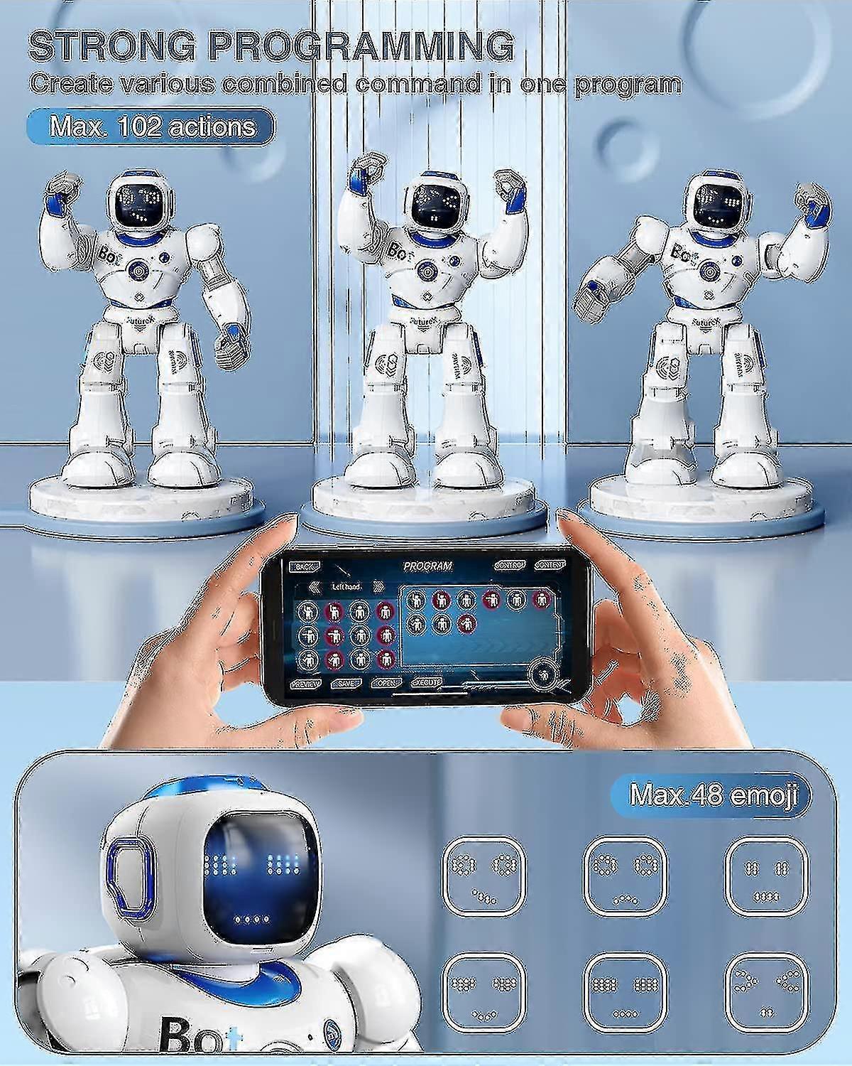 Brand New Smart Robots para crianças, grande Programmable Interactive Rc Robot com controle de voz, App Control, presente para 4 5 6 7 8 9 anos de idade Kids Boys 