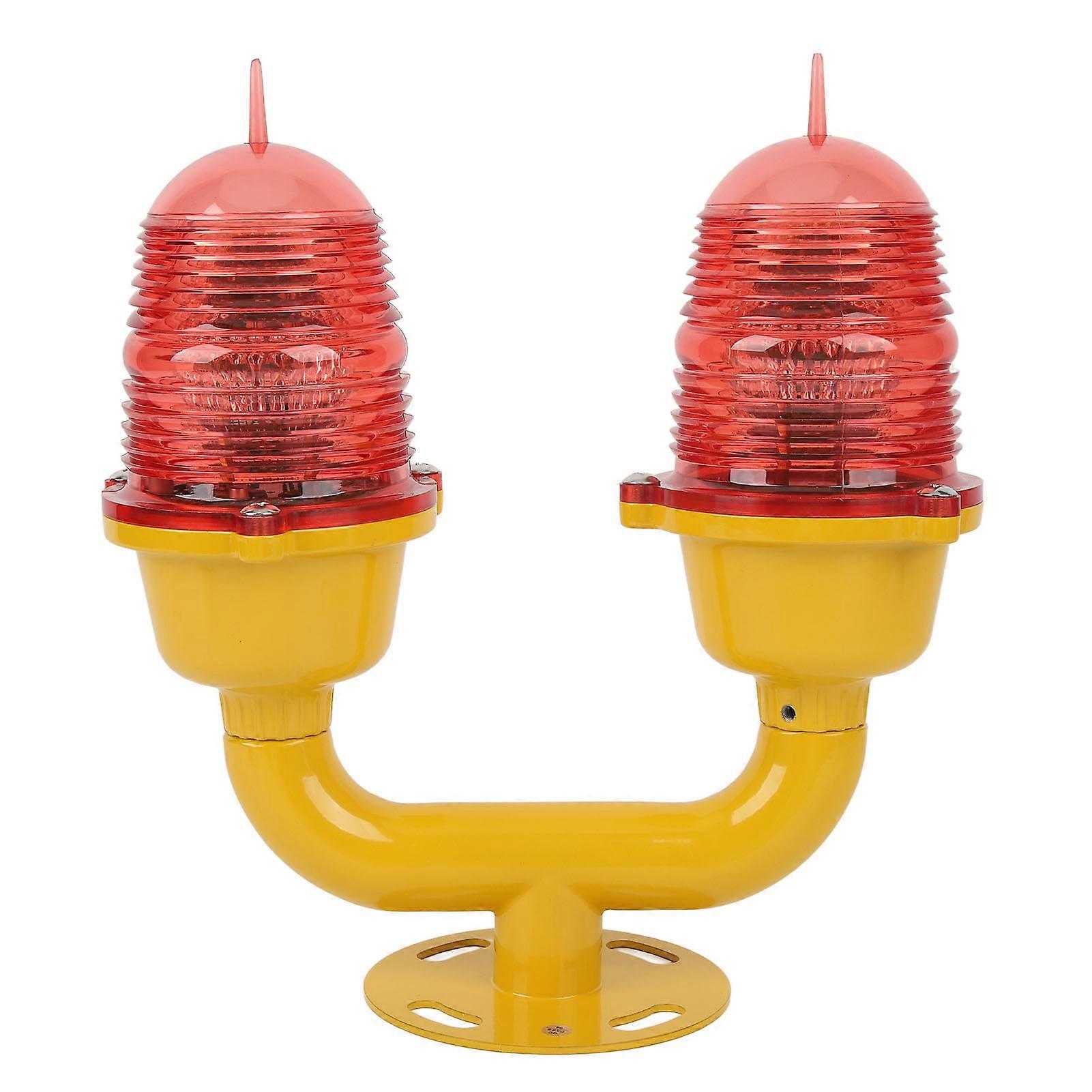 Feu de balise marine Lumière stroboscopique à LED marine Feu d’avertissement d’urgence à double tête Feux rouges AC220V Deux feux clignotant de manière synchrone