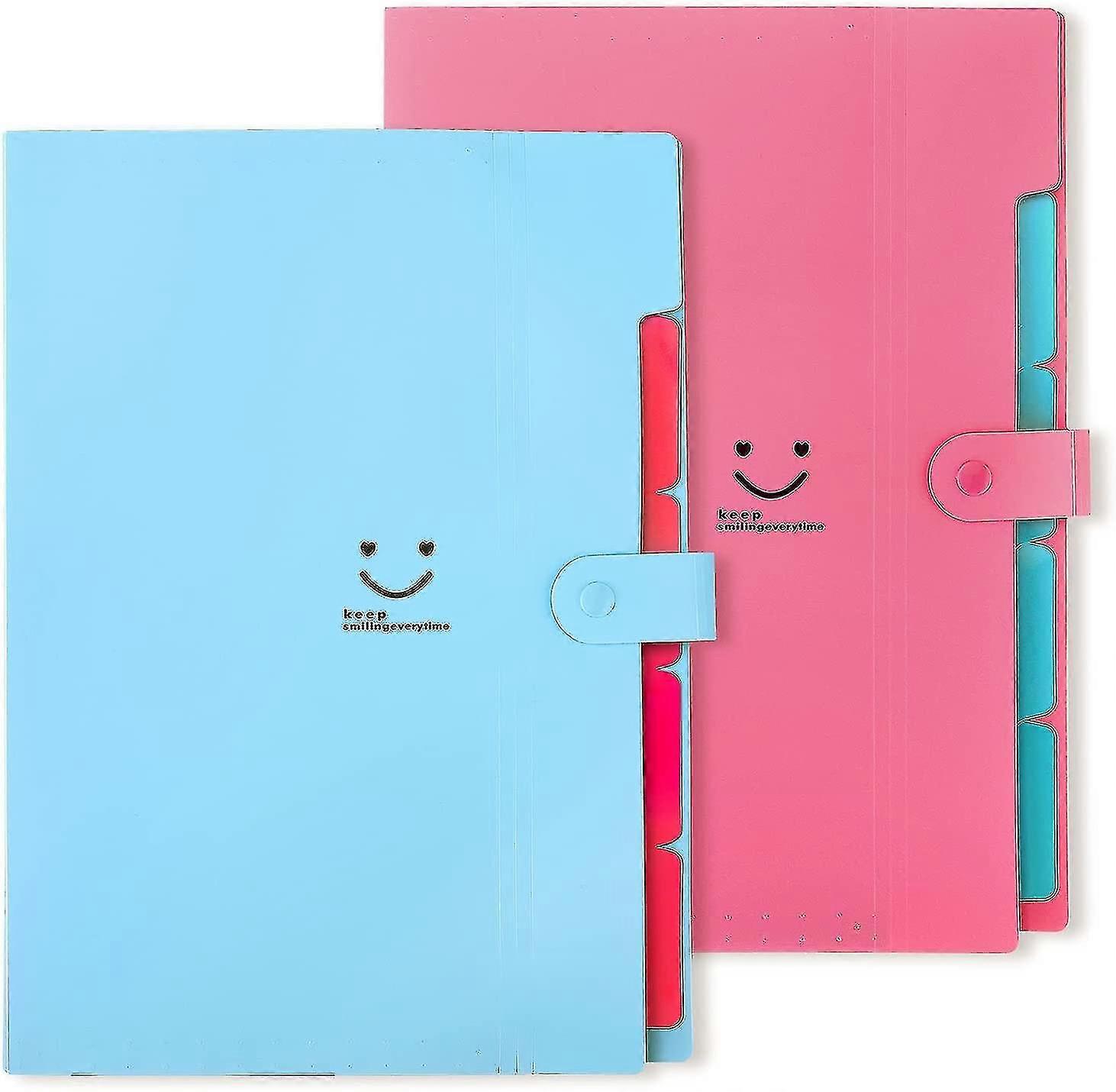 Expanding File Folders Pockets Letter Size/a4 Paper Accordion Document Organizer For School Office, 2 Pack