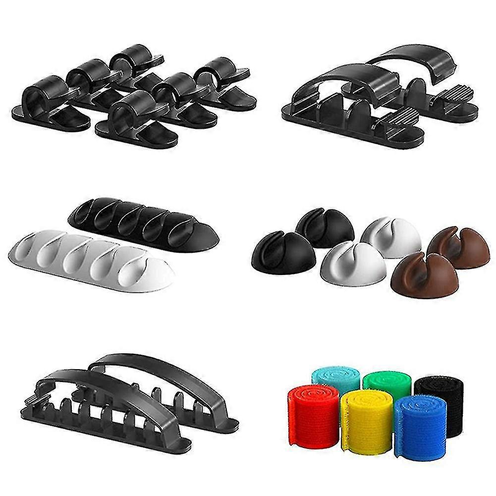 24 Pcs Cable Fixer Self-adhesive Back-adhesive For Data Cable