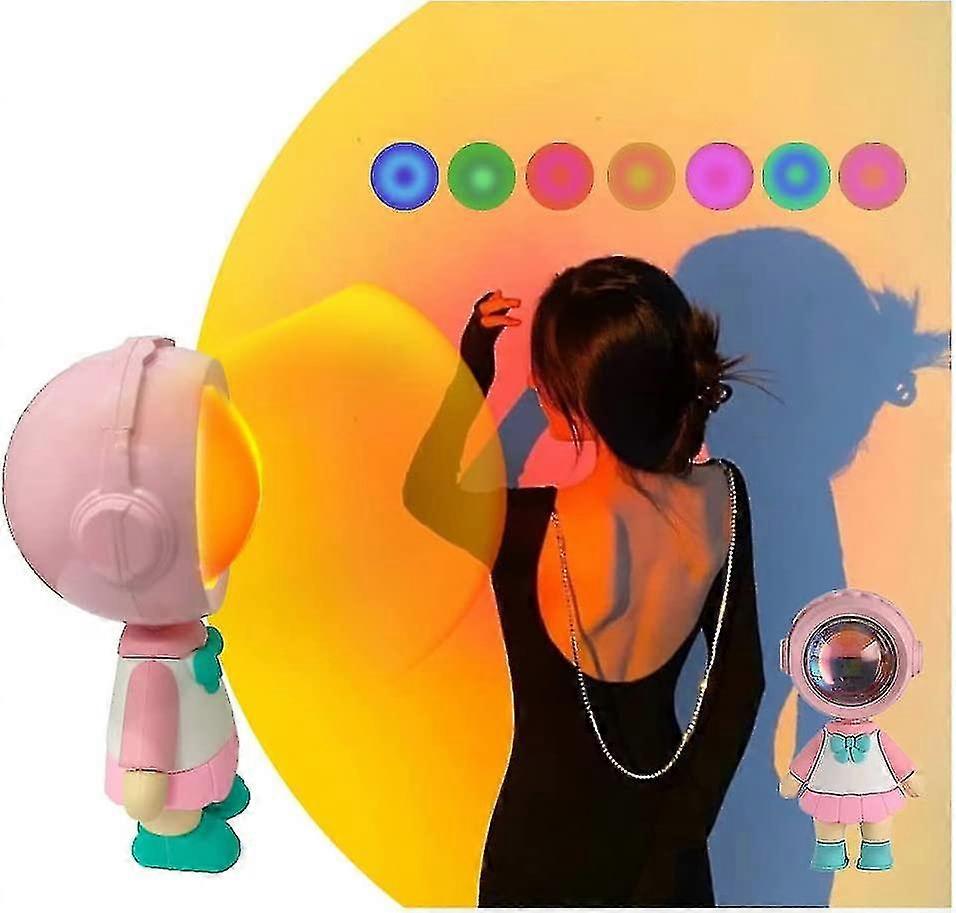 Sunset Lamp, Mood Light For Home Decor, 360 Rotation Sunset Projection Romantic Visual Rgb Rainbow Lamp For Gift