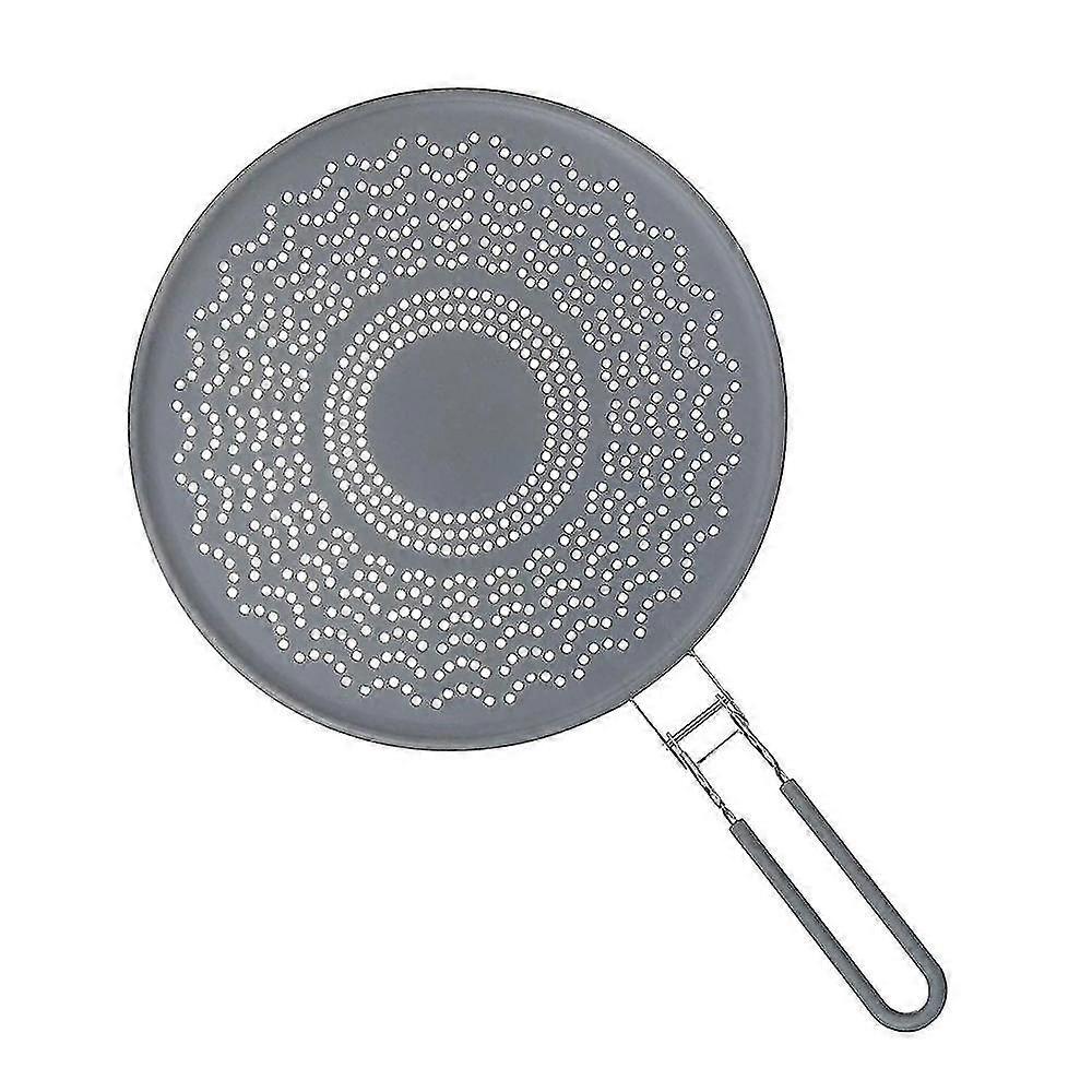 Frying Pan Splatter Screen 11.4in Silicone Splash Guard Heat Insulation Folding Handle Kitchen For Pot