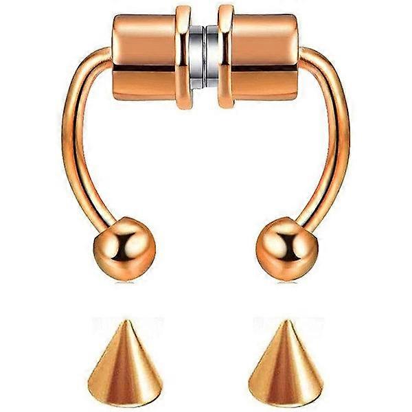 Magnetisk hästsko-näsring [Roséguld]