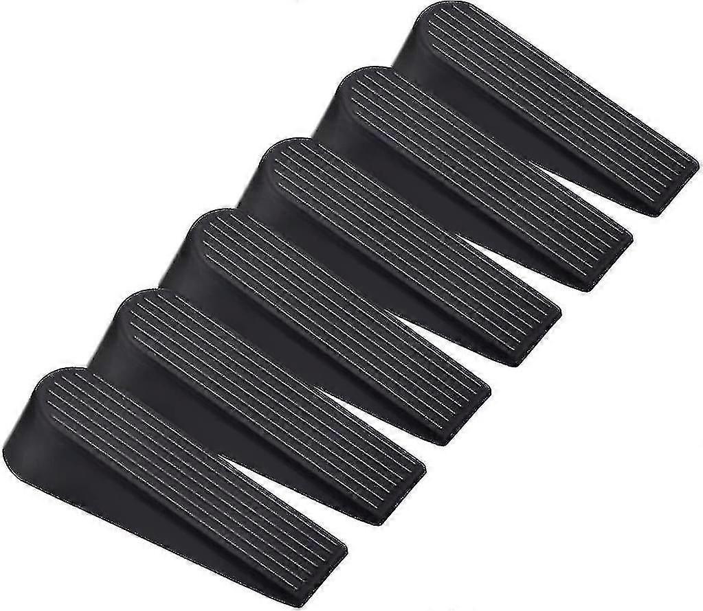 6パックドアストップウェッジブラックラバードアストップホーム&オフィス用