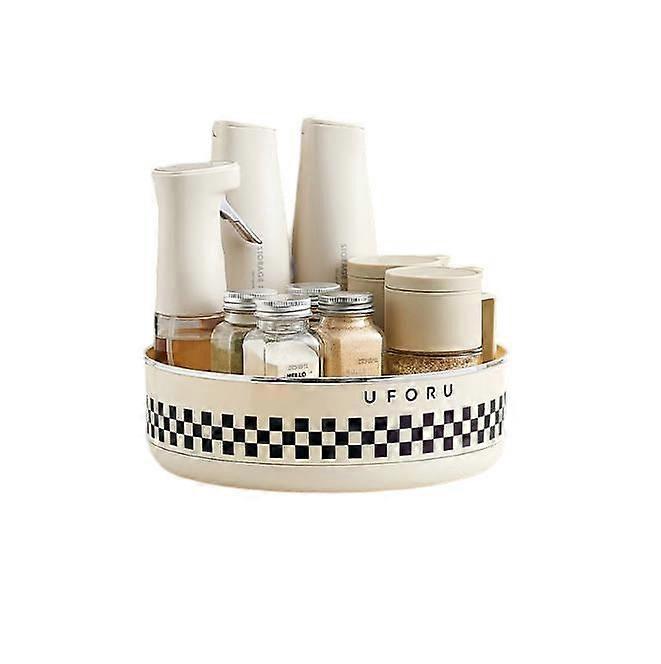 Kitchen Multi-Functional Rotatable Storage Rack Household Large Capacity Condiment Storage Rack Desktop Fruit Turntable Plastic