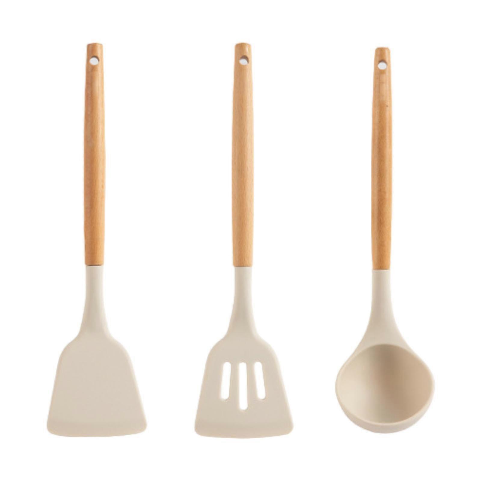 3Pcs Silicone Cooking Utensils Set Nonstick for Beginners Professionals Chef