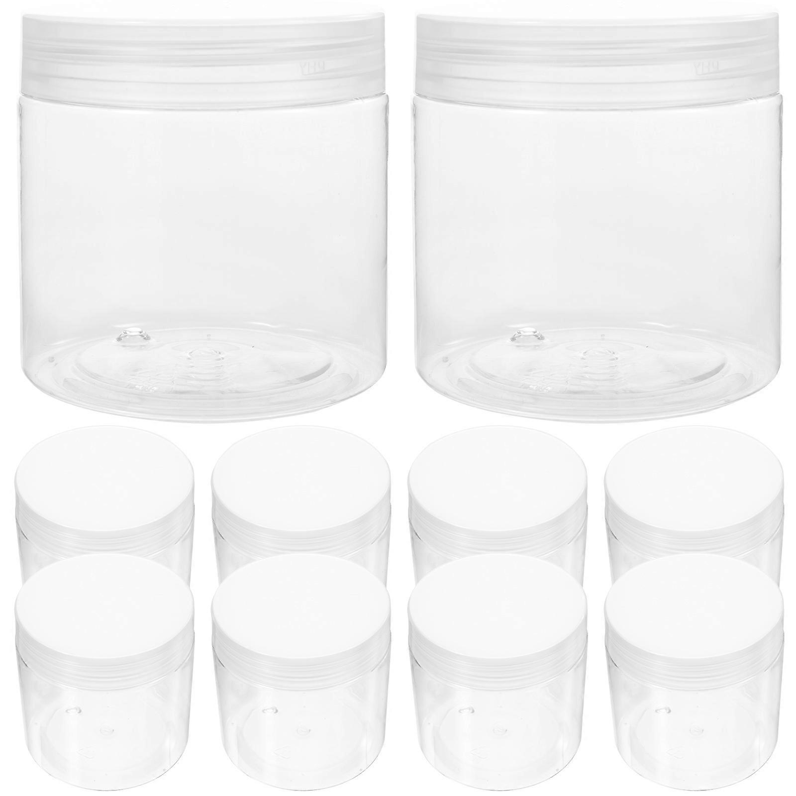 10 Pcs Clear Organizer Box Transparent Food Organizer Small Plastic Jars Condiment Jars Salt Bottles