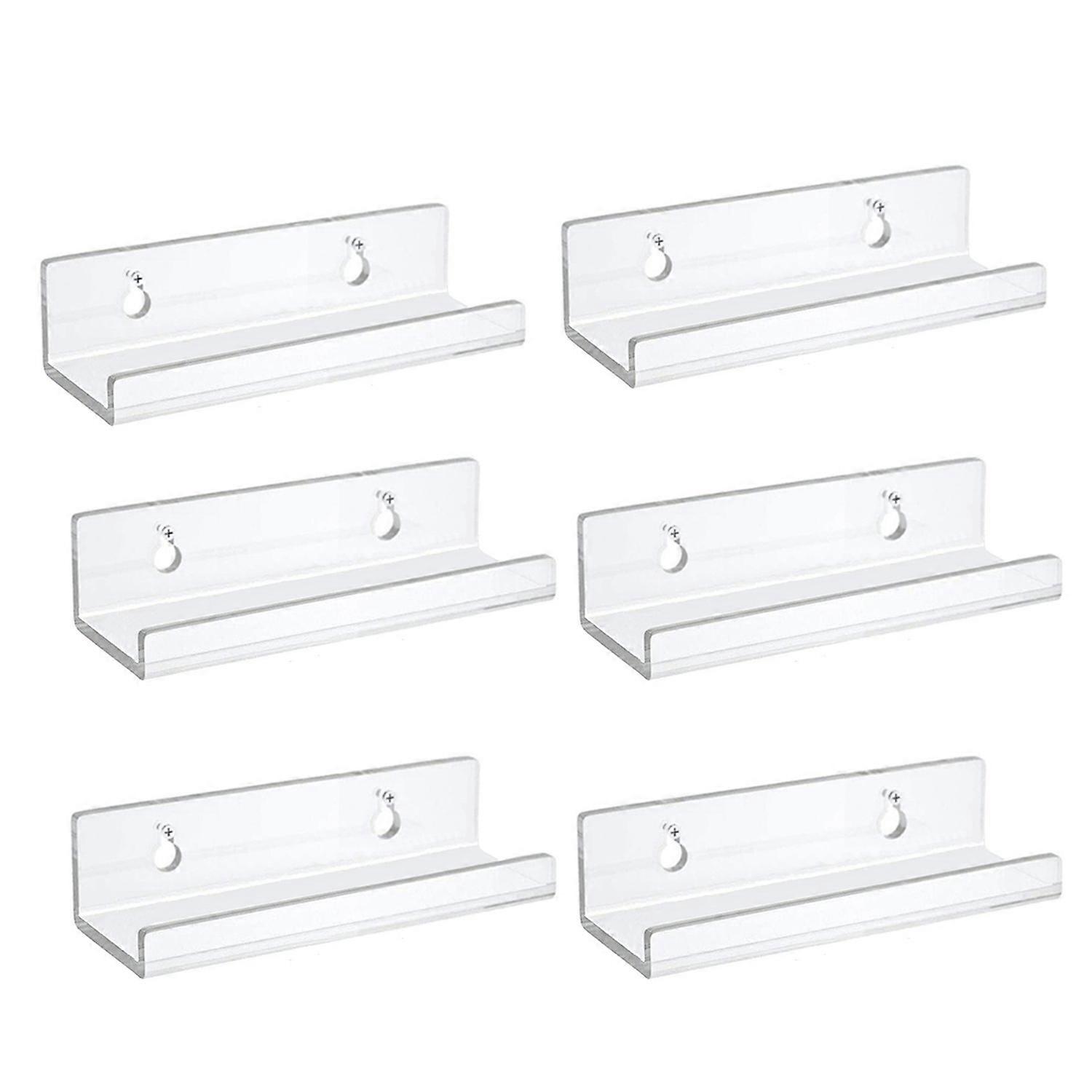 1Pc/6Pcs Clear Acrylic Vinyl Record Shelf Wall Mount Sleek Music Album Display Floating Shelves